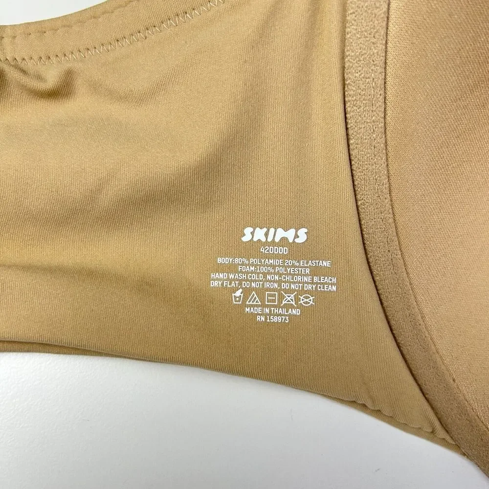 SKIMS Womens 42DDDD Demi Bra‎ Clay Underwire Molded T Shirt NWT Shapewear - Picture 8 of 9